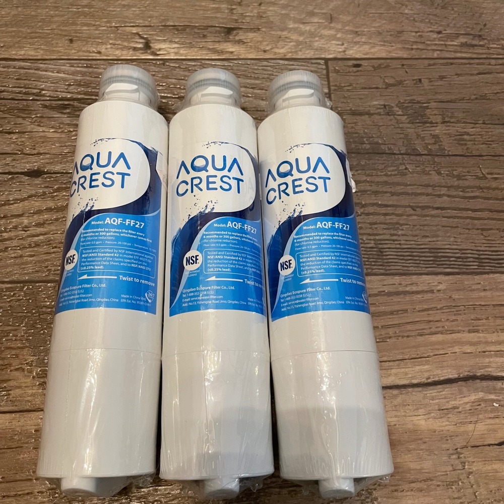 Aqua Crest AQF-FF27 Water Filter Replacement 3 Pack NSF 42 Certified